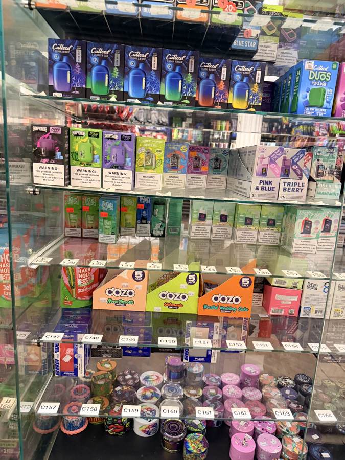 Vape cases behind the counter