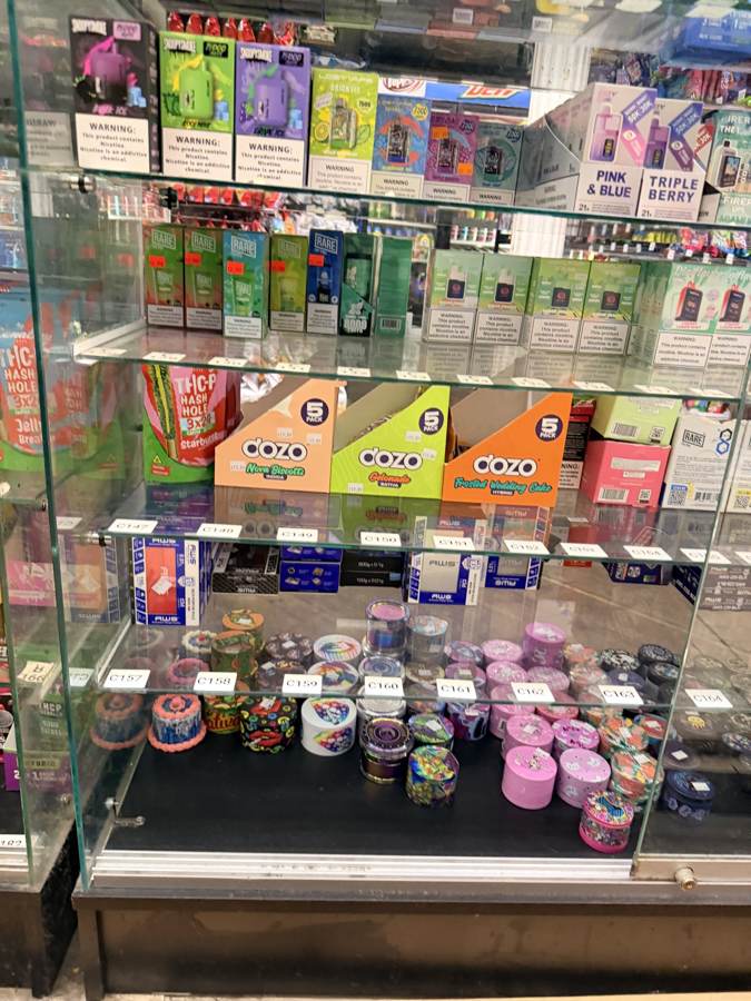 Vape cases behind the counter