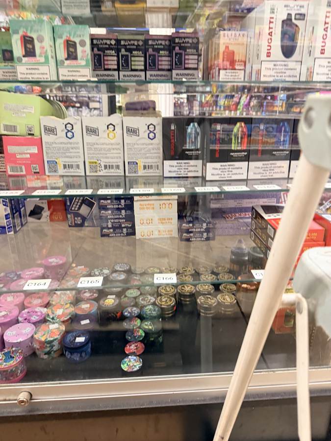 Vape cases behind the counter