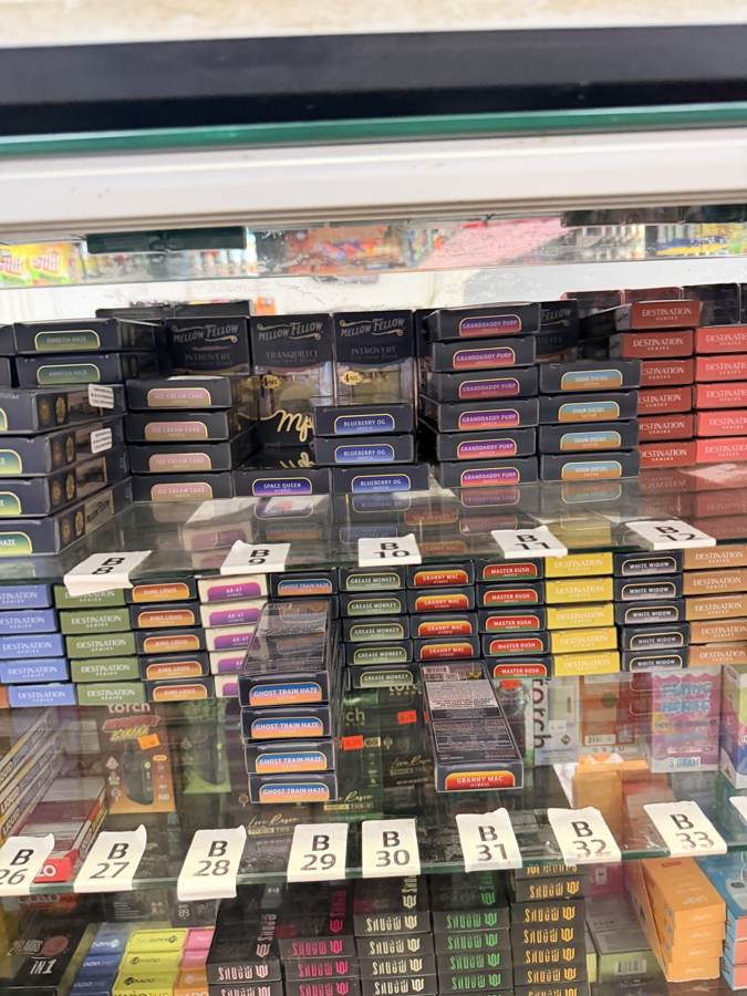 Vape cases behind the counter