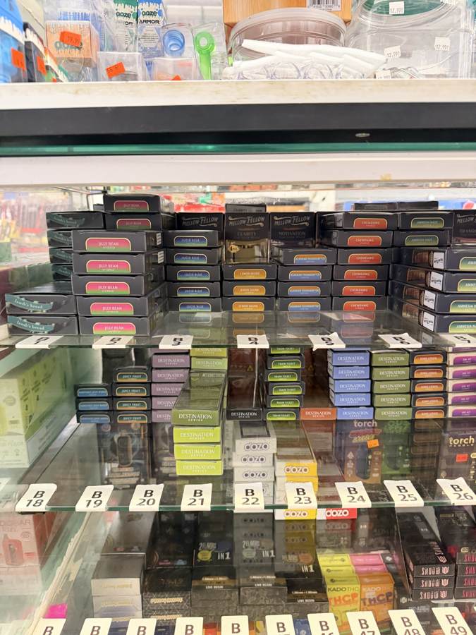 Vape cases behind the counter