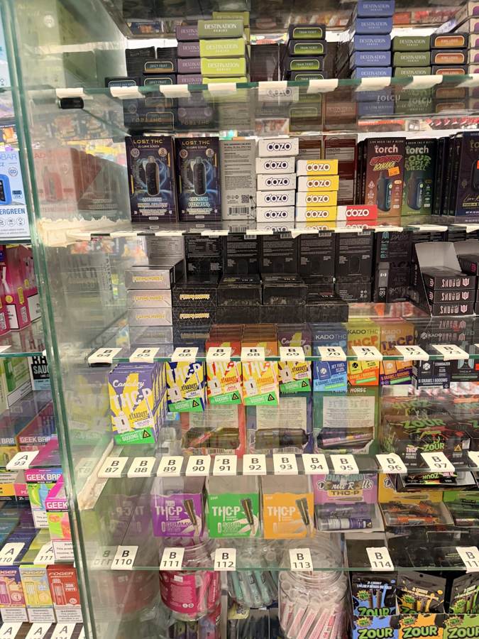 Vape cases behind the counter