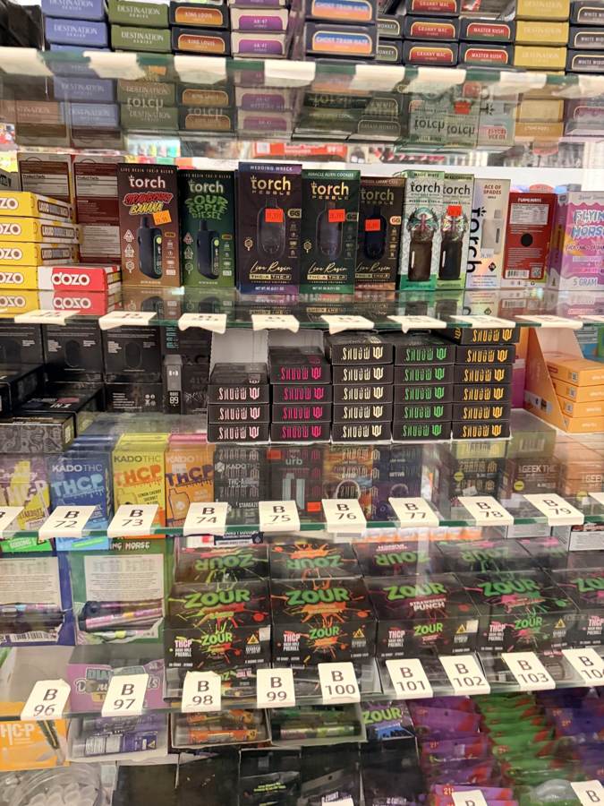 Vape cases behind the counter