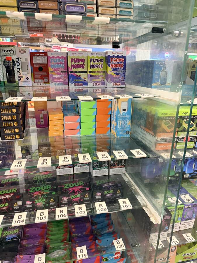 Vape cases behind the counter