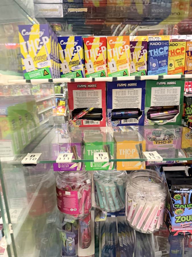 Hemp and CBD behind the counter