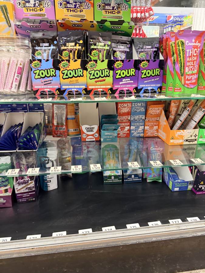Hemp and CBD behind the counter