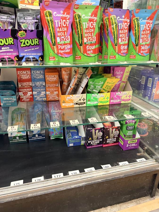 Hemp and CBD behind the counter