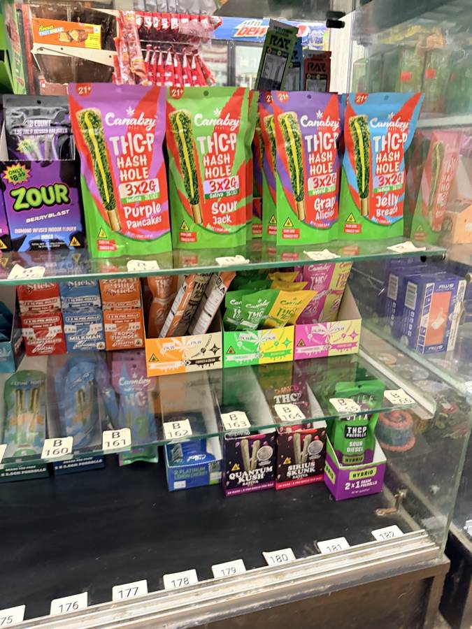 Hemp and CBD behind the counter