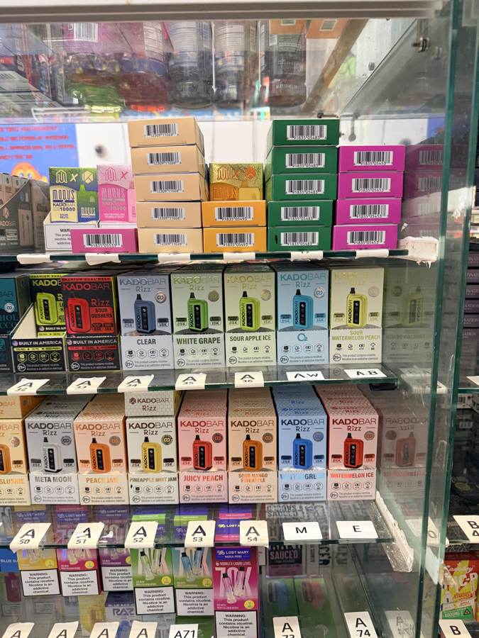 Vape cases behind the counter