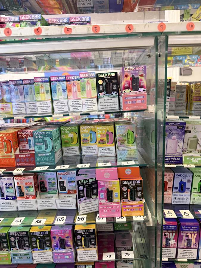 Vape cases behind the counter
