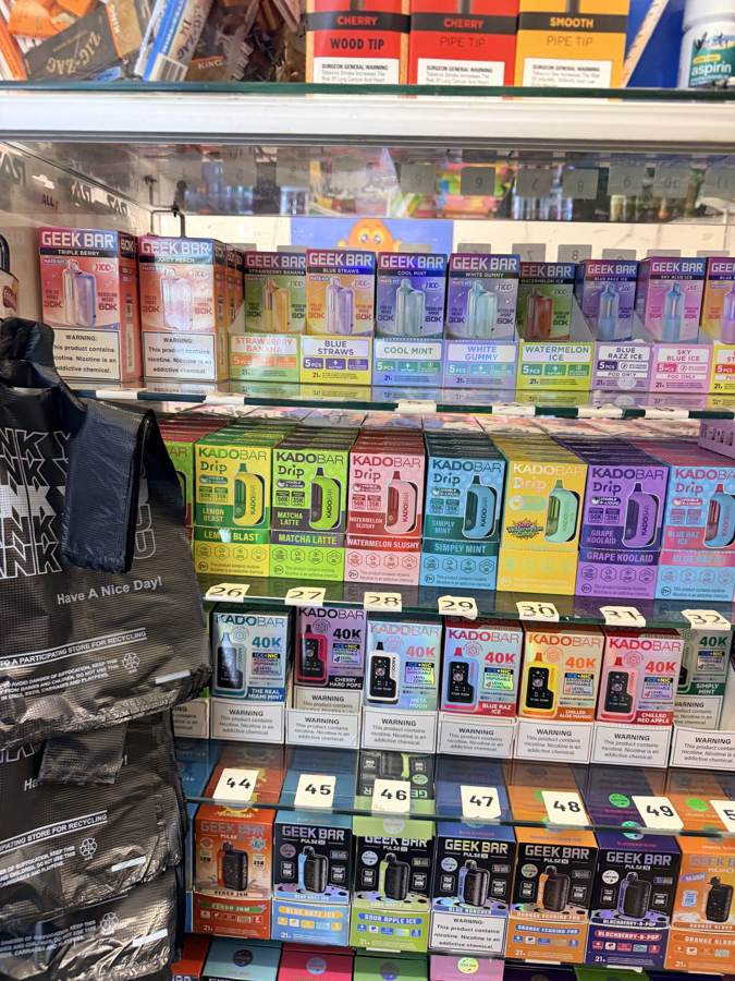 Vape cases behind the counter