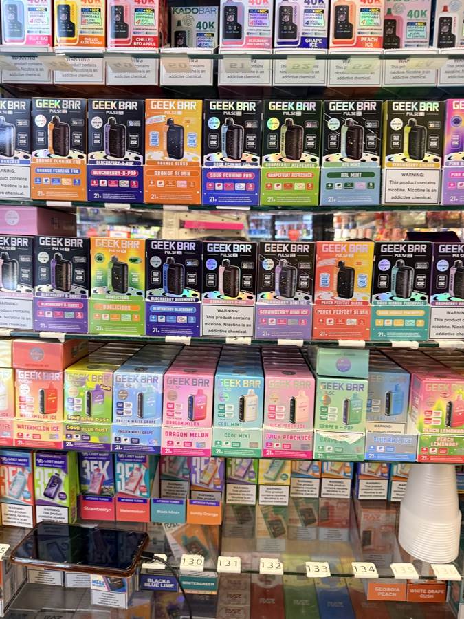 Vape cases behind the counter