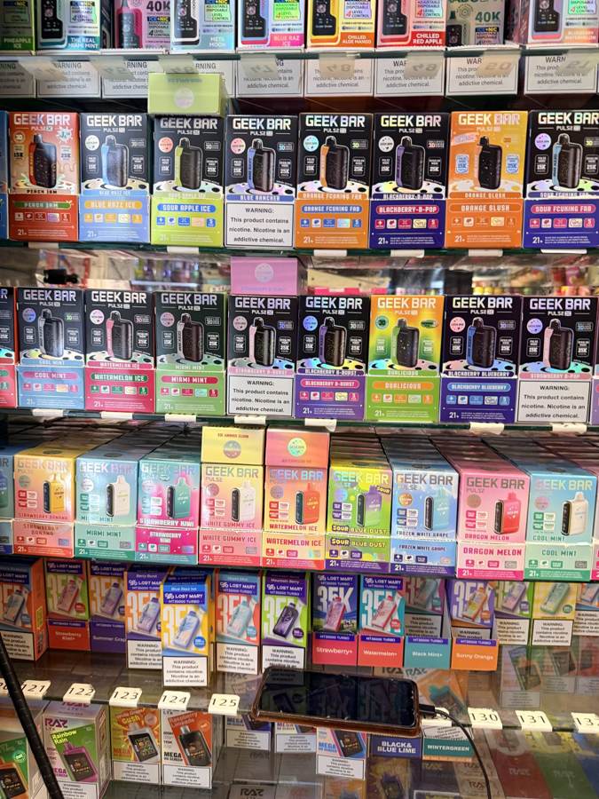 Vape cases behind the counter