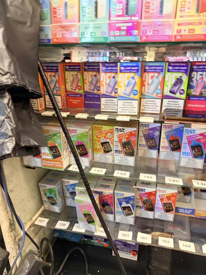 Vape cases behind the counter