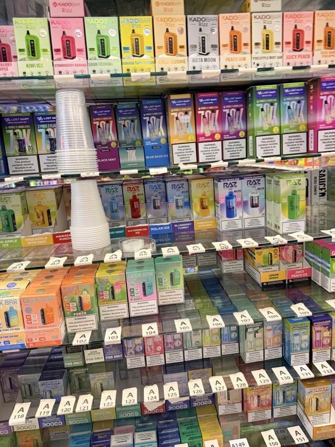Vape cases behind the counter