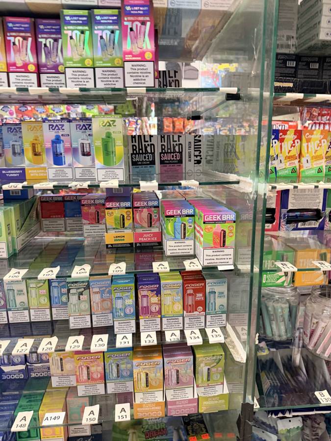 Vape cases behind the counter