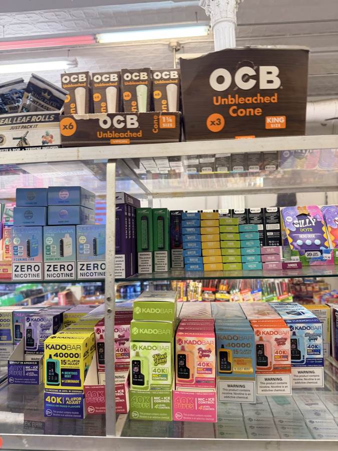 Vape cases behind the counter