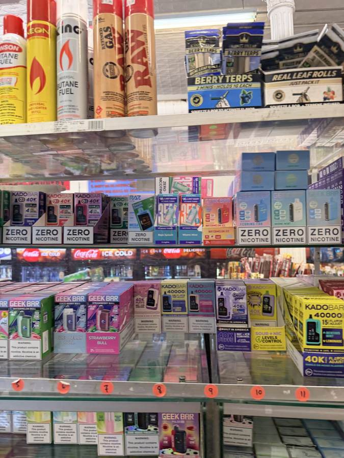 Vape cases behind the counter