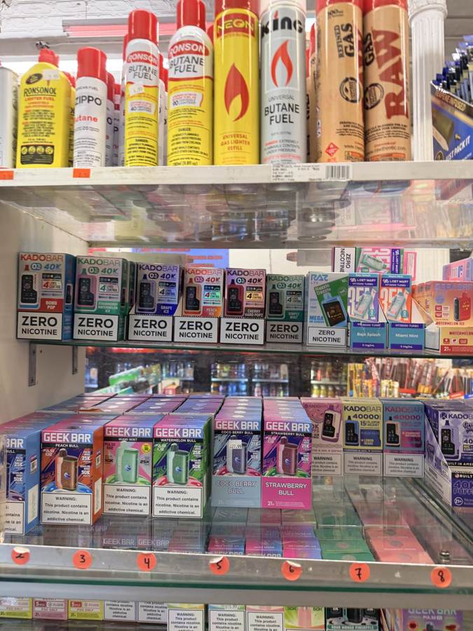 Vape cases behind the counter