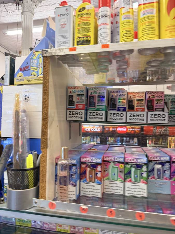 Vape cases behind the counter