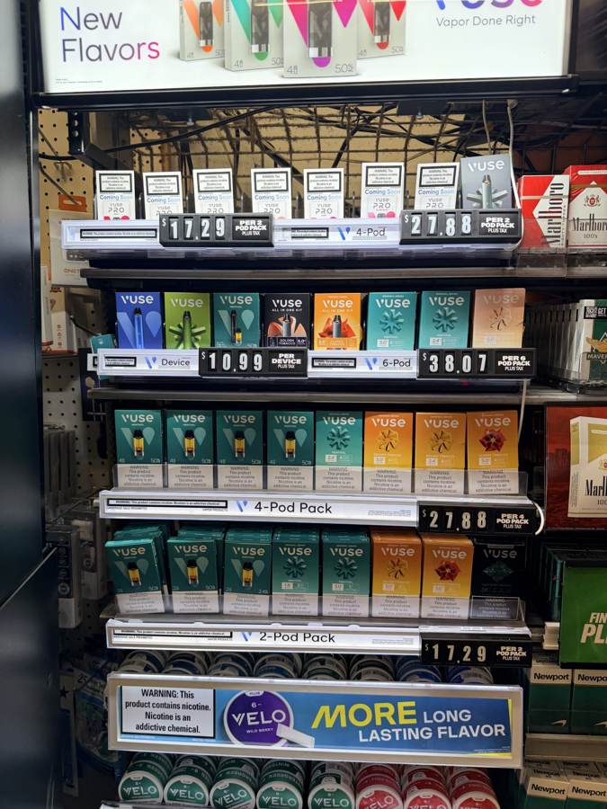 Cigarettes and cigars behind the counter