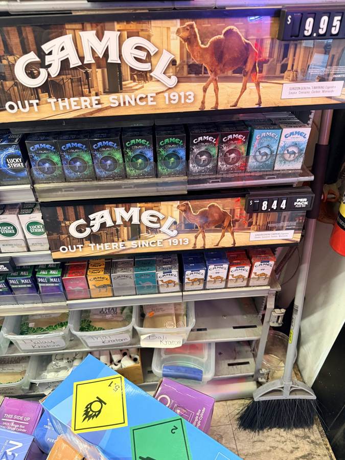 Cigarettes and cigars behind the counter