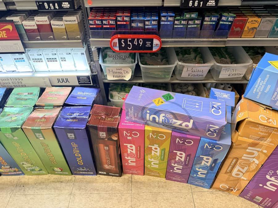 Hemp and CBD behind the counter